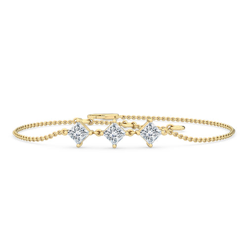 Armband i 14 karat guld med prinsesslipade labgrown-diamanter (1,05 ct) SJBR20032A