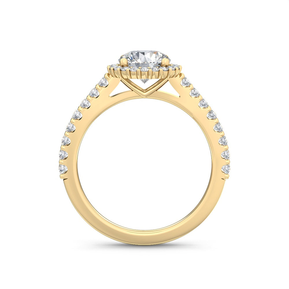 Halo Forlovelsesring med 1.47 ct. Lab Grown Diamanter – Klassisk Skønhed SJR55513