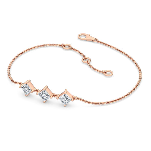 Armband i 14 karat guld med prinsesslipade labgrown-diamanter (1,05 ct) SJBR20032A