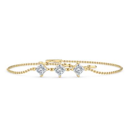 Armband i 14 karat guld med prinsesslipade labgrown-diamanter (1,05 ct) SJBR20032A
