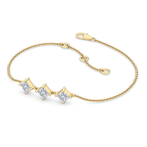 Armband i 14 karat guld med prinsesslipade labgrown-diamanter (1,05 ct) SJBR20032A