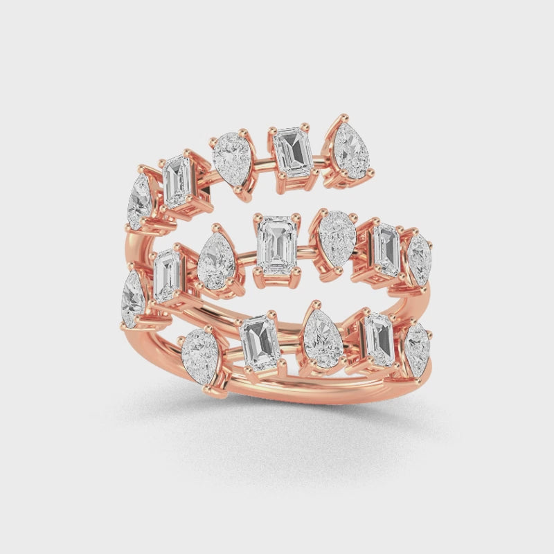 14 karat guldring med 1,71 ct labbodlade diamanter – tidlös elegans och etisk förfining SJR57499