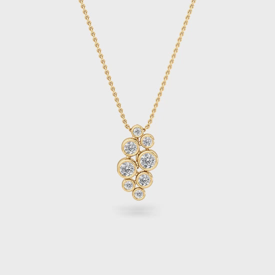 14 kt. guld Labgrown Cluster-hänge med diamanter (0,65 ct) SJP31612