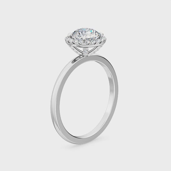 Förlovningsring i 14 karat guld med Halo och 1,16 ct labbodlade diamanter – Tidlös elegans SJR55537RD