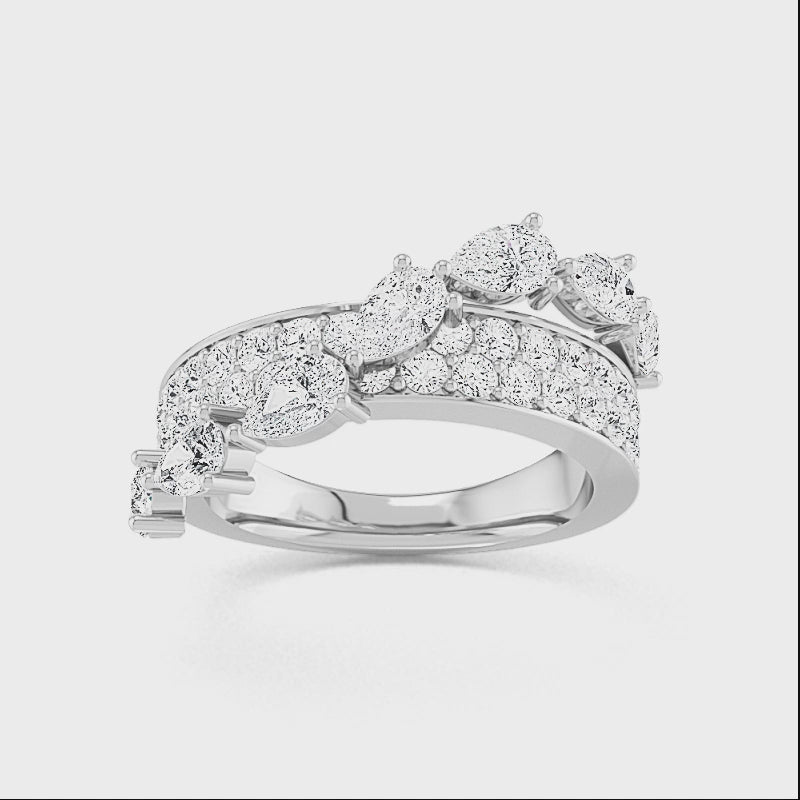 Ring i 14 karat vitt guld med 2,07 ct labbodlade diamanter – Raffinerad skönhet och hållbarhet SJR57359