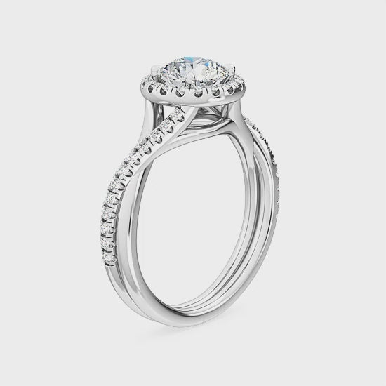 Halo Engagement Ring with 1.33 ct. Lab Grown Diamonds – Classic Elegance SJR55527RD
