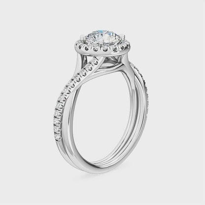 Halo Engagement Ring with 1.33 ct. Lab Grown Diamonds – Classic Elegance SJR55527RD