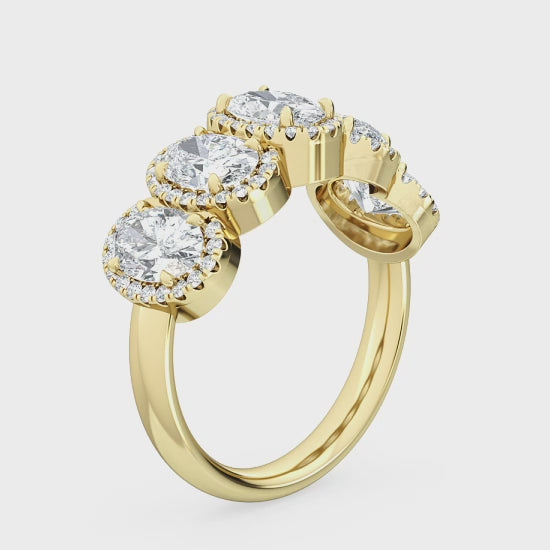 14 karat guldring med 2,31 ct labbodlade diamanter – Maximal glans och elegans SJR57122