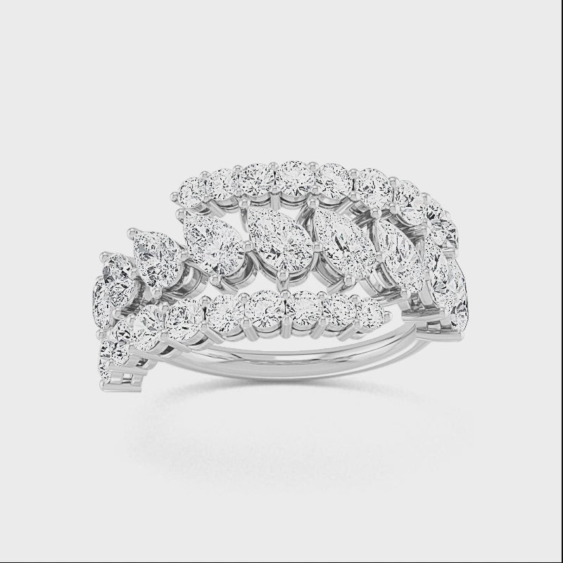 14 karat guldring med 2,59 ct labbodlade diamanter – Hållbar lyx SJR57365