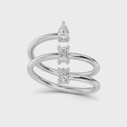 Ring i 14 karat vitt guld med 0,45 ct labbodlade diamanter – Enkel elegans med en etisk touch SJR57504