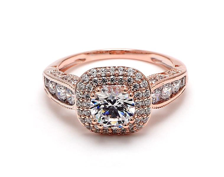 s Halo Forlovelsesring med 2.07 ct. Lab Grown Diamanter – Glamourøs Bæredygtighed SJR54195