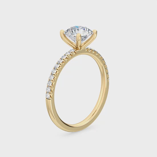 Förlovningsring i 14 karat guld med labbodlad diamant 1,12 ct – Radiant Elegance SJR55556RD