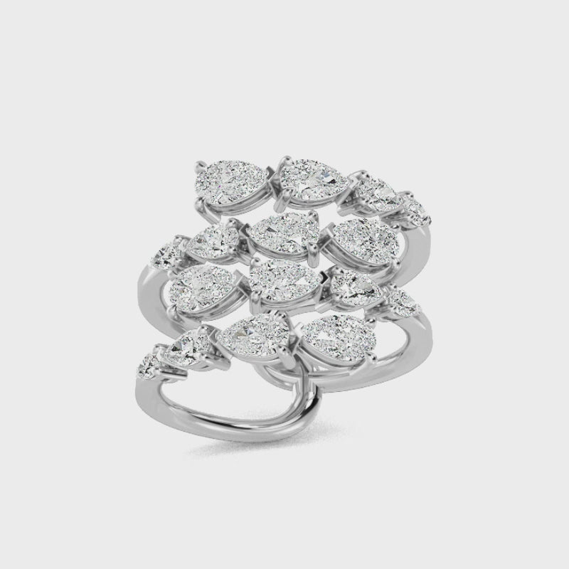 14 karat guldring med 2,07 ct labbodlade diamanter – En förtrollande elegans SJR57234