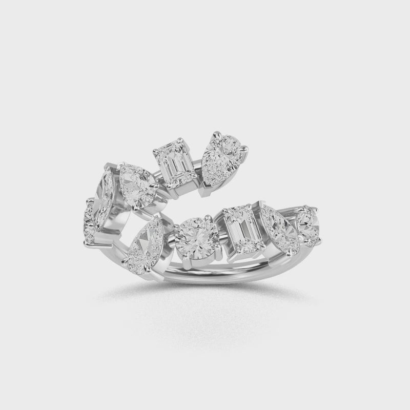 Ring i 14 karat vitt guld med 2,15 ct labbodlade diamanter – Raffinerad skönhet med en etisk touch SJR57482