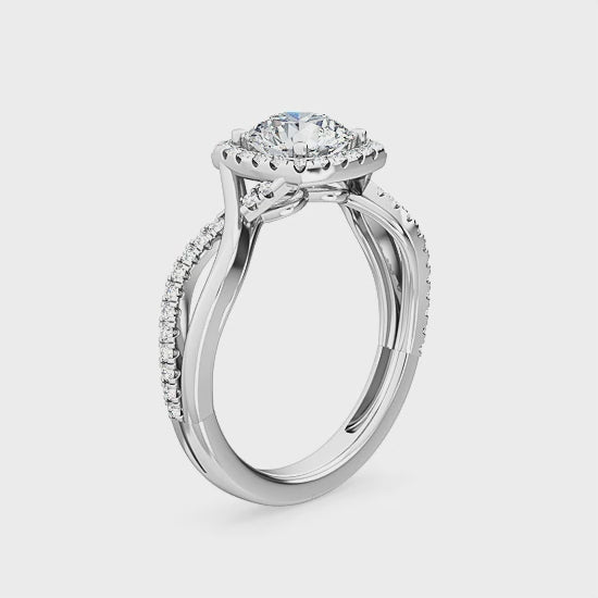 Halo Engagement Ring with 1.20 ct. Lab Grown Diamonds – Timeless Luxury SJR55582RD