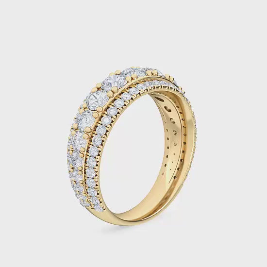 Vigselring i 14 karat guld med 1,82 ct labbodlade diamanter – Imponerande lyx SJR55993