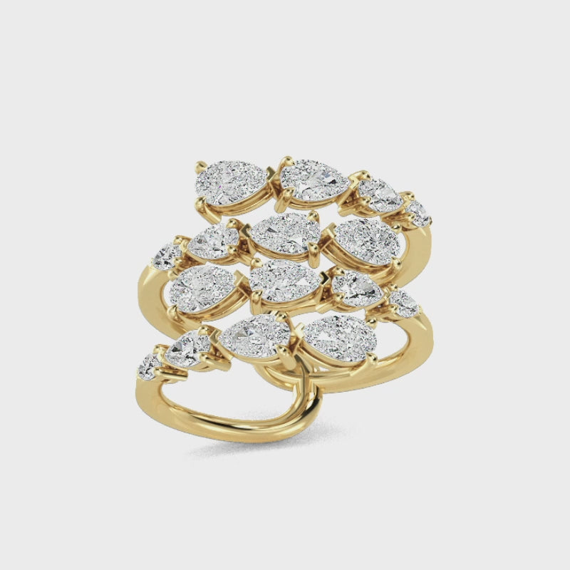 14 karat guldring med 2,07 ct labbodlade diamanter – En förtrollande elegans SJR57234