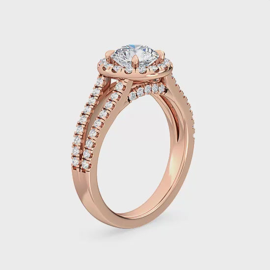 Halo Forlovelsesring med 1.56 ct. Lab Grown Diamanter – En Strålende Skønhed SJR55516RD