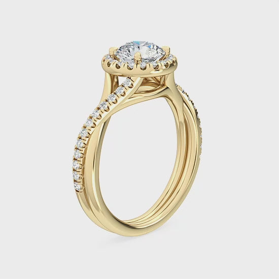 Halo Engagement Ring with 1.33 ct. Lab Grown Diamonds – Classic Elegance SJR55527RD