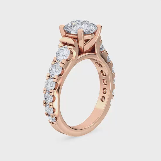 Förlovningsring i 14 karat vitt guld med labbodlad diamant 3,41 ct – Radiant Refinement SJR55997