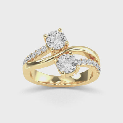 14 karat guldring med 1,25 ct labbodlade diamanter – ett elegant och etiskt uttalande SJR57506