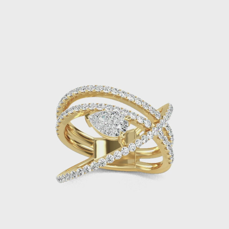 Ring i 14 karat roséguld med 1,35 ct labbodlade diamanter – Tidlös glans och elegans SJR57120