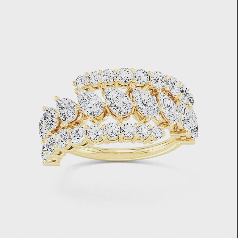 14 karat guldring med 2,59 ct labbodlade diamanter – Hållbar lyx SJR57365