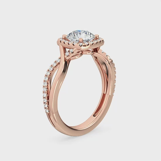 Halo Engagement Ring with 1.20 ct. Lab Grown Diamonds – Timeless Luxury SJR55582RD