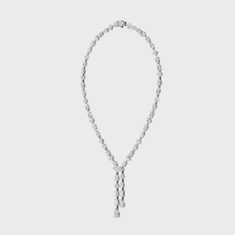 Dobbeltradet Halskæde med Labgrown Diamanter (2.15 ct) SJN08052