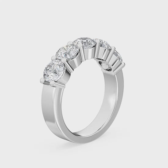 Vigselring i 14 karat vitt guld med 2 karat labbodlade diamanter – Skapa din egen stil SJR54476