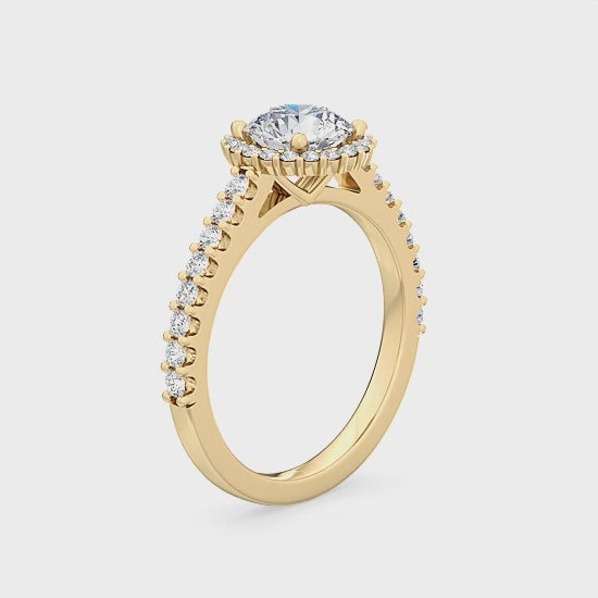 Halo Engagement Ring with 1.47 ct. Lab Grown Diamonds – Classic Beauty SJR55513