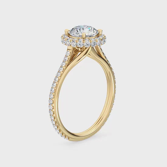 Halo Engagement Ring with 1.70 ct. Lab Grown Diamonds – Ethics and Luxury in Harmony SJR55543RD