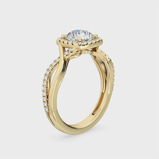 Halo Engagement Ring with 1.20 ct. Lab Grown Diamonds – Timeless Luxury SJR55582RD