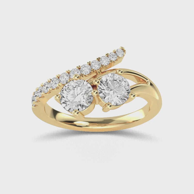 Ring i 14 karat roséguld med 1,23 ct labbodlade diamanter – En elegant och etisk skönhet SJR57510