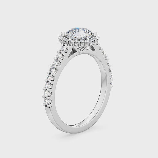 Halo Engagement Ring with 1.47 ct. Lab Grown Diamonds – Classic Beauty SJR55513
