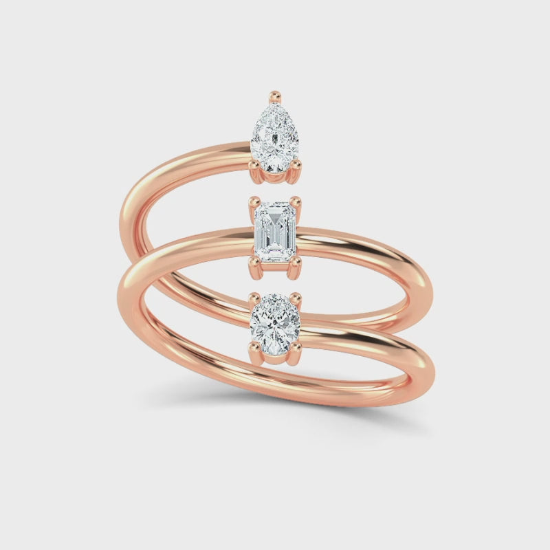 Ring i 14 karat vitt guld med 0,45 ct labbodlade diamanter – Enkel elegans med en etisk touch SJR57504