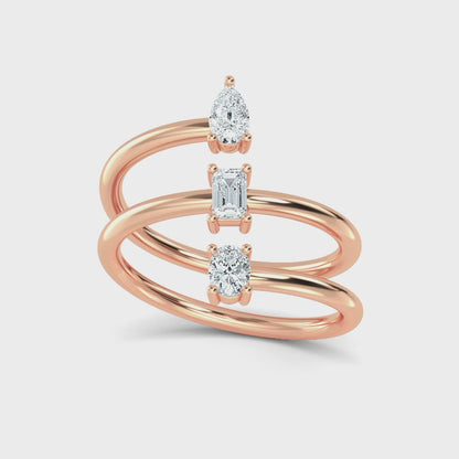 Ring i 14 karat vitt guld med 0,45 ct labbodlade diamanter – Enkel elegans med en etisk touch SJR57504