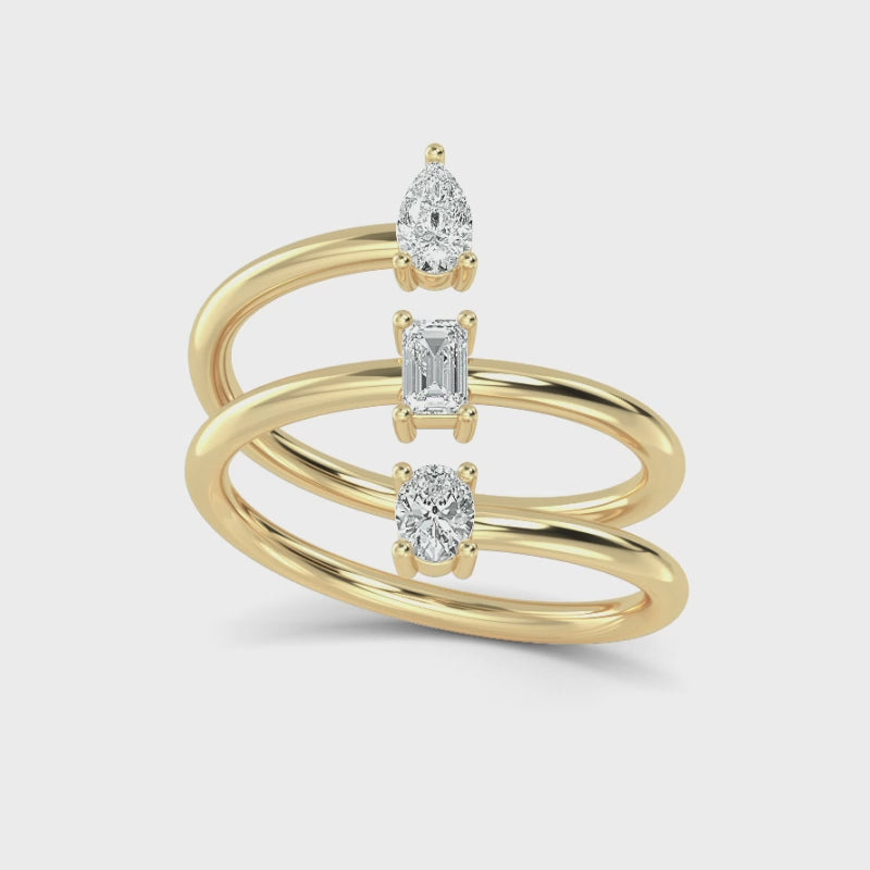 Ring i 14 karat vitt guld med 0,45 ct labbodlade diamanter – Enkel elegans med en etisk touch SJR57504