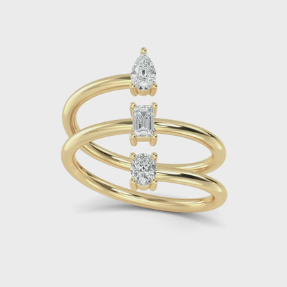 Ring i 14 karat vitt guld med 0,45 ct labbodlade diamanter – Enkel elegans med en etisk touch SJR57504