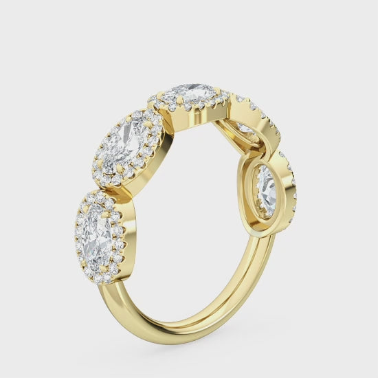 14 karat guldring med 1,29 ct labbodlade diamanter – Diskret lyx och hållbarhet SJR57123