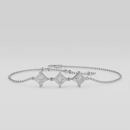 Armband i 14 karat guld med prinsesslipade labgrown-diamanter (1,05 ct) SJBR20032A