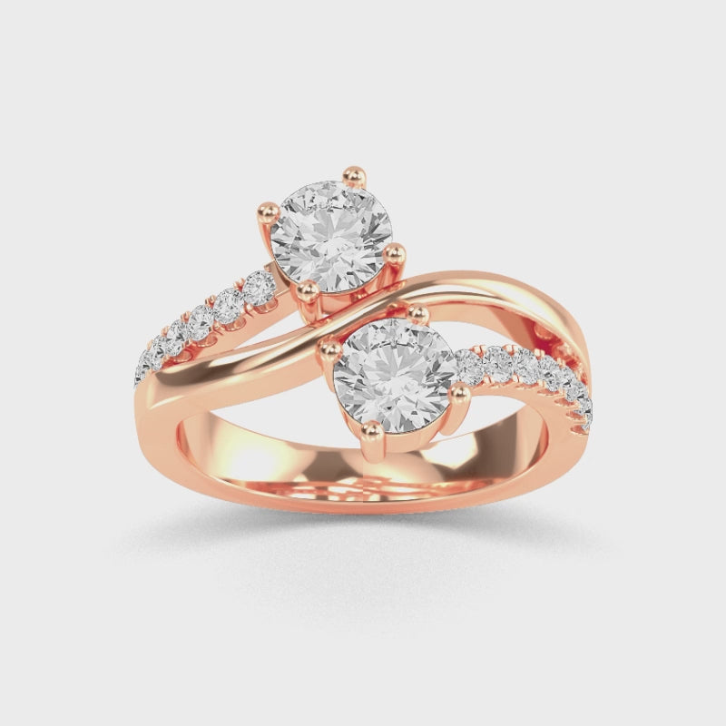 14 karat guldring med 1,25 ct labbodlade diamanter – ett elegant och etiskt uttalande SJR57506