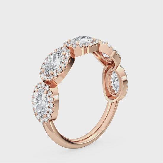 14 karat guldring med 1,29 ct labbodlade diamanter – Diskret lyx och hållbarhet SJR57123