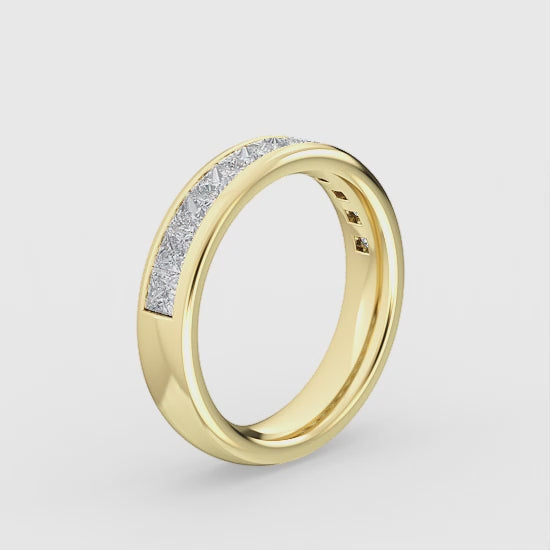 Alliancering med 1.00 ct. Labgrown Prinsesseslebne Diamanter – Klassisk og Strålende SJR56522