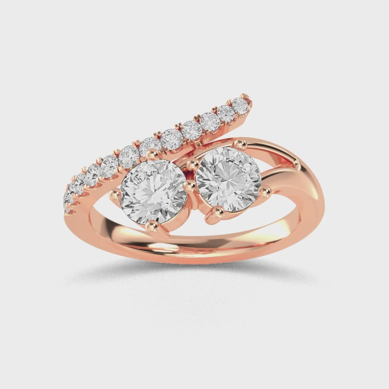 Ring i 14 karat roséguld med 1,23 ct labbodlade diamanter – En elegant och etisk skönhet SJR57510