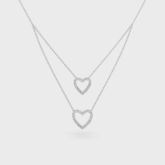 Hjärthänge i 14 karat vitt guld med labgrown-diamanter (0,30 ct) SJN08013