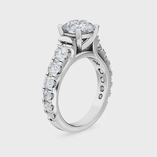 Förlovningsring i 14 karat vitt guld med labbodlad diamant 3,41 ct – Radiant Refinement SJR55997