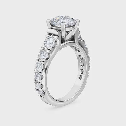 Förlovningsring i 14 karat vitt guld med labbodlad diamant 3,41 ct – Radiant Refinement SJR55997