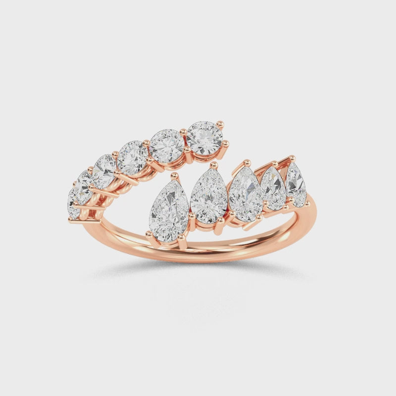 14 karat guldring med 1,45 ct labbodlade diamanter – Delikat elegans och hållbarhet SJR57357