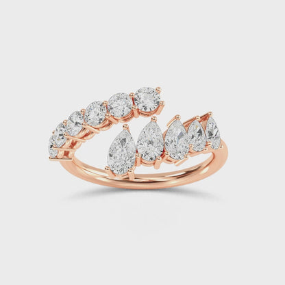 14 karat guldring med 1,45 ct labbodlade diamanter – Delikat elegans och hållbarhet SJR57357